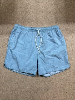 Original Penguin Sky Blue Athletic Shorts with Drawstring
